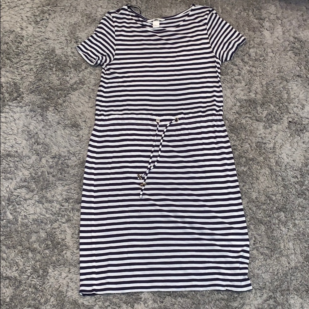 Blue and white striped H &M dress